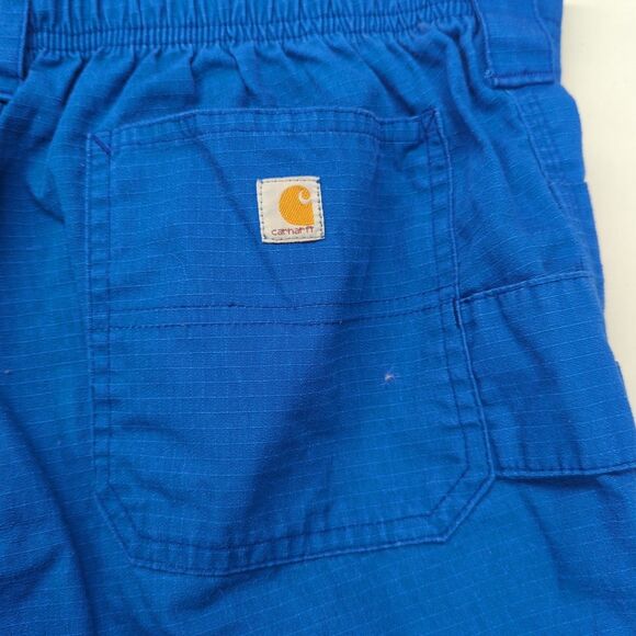 Carhartt Mens Scrub Pants Royal Blue Medium Ripstop Boot Cut 8-Pocket Cargo - Picture 8 of 11